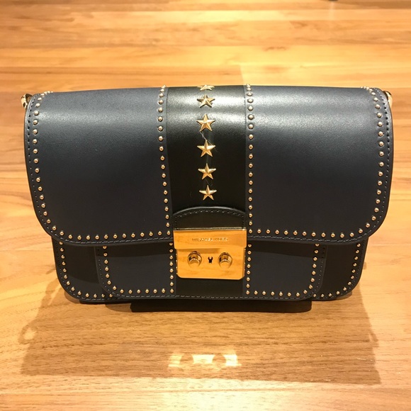 sloan editor star studded leather shoulder bag